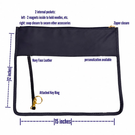 Needlepoint Project Bag - Navy